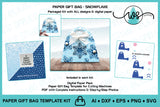 3D Paper Purse Template Snowflake Gift Bag with Digital Paper