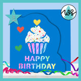 Card Template Cupcake Birthday Side Edge Card