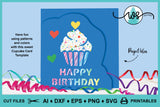 Card Template Cupcake Birthday Side Edge Card