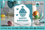 Card Template Cupcake Birthday Side Edge Card