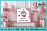 Card Template Cupcake Birthday Side Edge Card