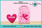 Valentine Cupid Gable Gift Box SVG Template
