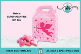 Valentine Cupid Gable Gift Box SVG Template