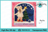 Digital Stamp Winter Girl with Christmas Tree