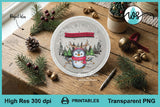 Digital Stamp Christmas Penguin Printable Line Art
