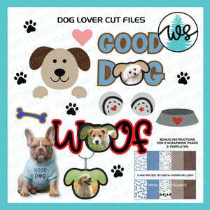 Dog Clipart SVG: Scrapbook Kit with Photo Frames (Digital Download)