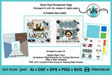 Dog Scrapbook Page SVG: Puppy Photo Frames, Woof & Good Dog (Digital Kit)
