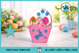 Easter Basket SVG Cut File | Bunny Treat Box Template | Egg Holder Cricut & Silhouette