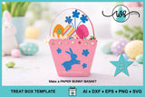 Easter Basket SVG Cut File | Bunny Treat Box Template | Egg Holder Cricut & Silhouette