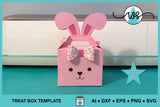 Easter Bunny Treat Box SVG | Gable Box Cut File for Cricut & Silhouette