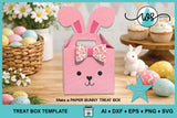 Easter Bunny Treat Box SVG | Gable Box Cut File for Cricut & Silhouette