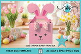 Easter Bunny Treat Box SVG | Gable Box Cut File for Cricut & Silhouette
