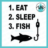 SVG Fishing Logo, Eat Sleep Fish