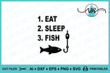 SVG Fishing Logo, Eat Sleep Fish