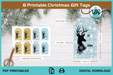 Printable Editable Snowflake Deer Christmas Gift Tag