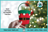Elf Basket Treat Box SVG Template, 3D Christmas Paper Gift Box