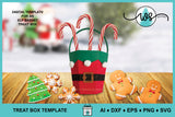 Elf Basket Treat Box SVG Template, 3D Christmas Paper Gift Box
