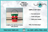 Elf Basket Treat Box SVG Template, 3D Christmas Paper Gift Box