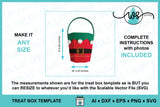 Elf Basket Treat Box SVG Template, 3D Christmas Paper Gift Box