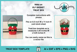 Elf Basket Treat Box SVG Template, 3D Christmas Paper Gift Box