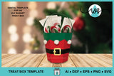 Elf Basket Treat Box SVG Template, 3D Christmas Paper Gift Box