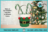 Elf Basket Treat Box SVG Template, 3D Christmas Paper Gift Box