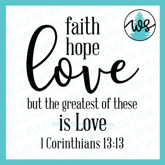 SVG Inspirational Logo, Faith Hope Love