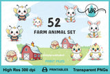 Baby Farm Animals Clipart Bundle Nursery Invitation PNG Printables
