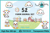 Baby Farm Animals Clipart Bundle Nursery Invitation PNG Printables