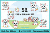 Baby Farm Animals Clipart Bundle Nursery Invitation PNG Printables