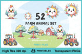 Baby Farm Animals Clipart Bundle Nursery Invitation PNG Printables