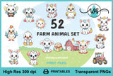 Baby Farm Animals Clipart Bundle Nursery Invitation PNG Printables