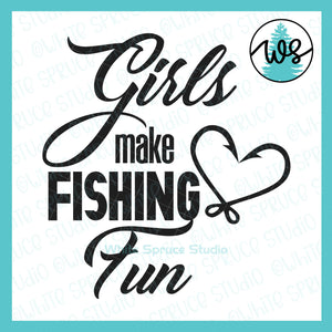 SVG Fishing Logo, Girls Make Fishing Fun