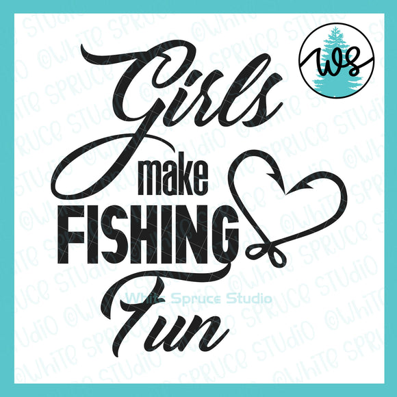 SVG Fishing Logo, Girls Make Fishing Fun
