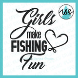 SVG Fishing Logo, Girls Make Fishing Fun