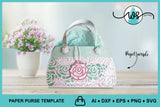 Flower Design Paper Purse 3D SVG