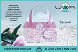 Flower Design Paper Purse 3D SVG