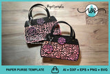 Flower Design Paper Purse 3D SVG