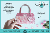Flower Design Paper Purse 3D SVG