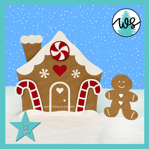 Gingerbread House Card SVG Template