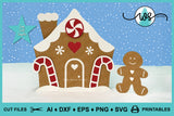 Gingerbread House Card SVG Template