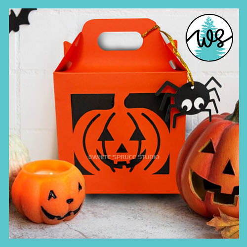 3D SVG Treat Box Halloween Pumpkin Gift Box SVG