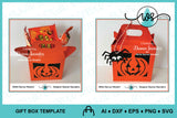 3D SVG Treat Box Halloween Pumpkin Spider Gift Box SVG Set