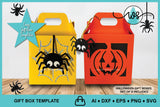 3D SVG Treat Box Halloween Pumpkin Spider Gift Box SVG Set