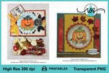 Happy Pumpkin Digi Stamp, Funny Pumpkin, Autumn Fall Colouring