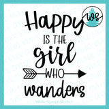 Happy Girl Wanders Hiking SVG: Outdoor Arrow Silhouette (Cut File)