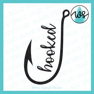 SVG Fishing Logo, Hooked