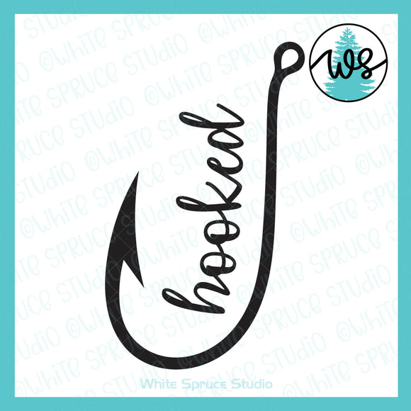 SVG Fishing Logo, Hooked