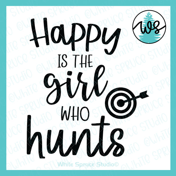 Happy Girl Woman Hunting Outdoor SVG (Cut File)