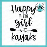 Happy Girl Woman Kayaking Outdoor SVG (Cut File)